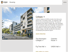 Tablet Screenshot of housing.unsw.edu.au